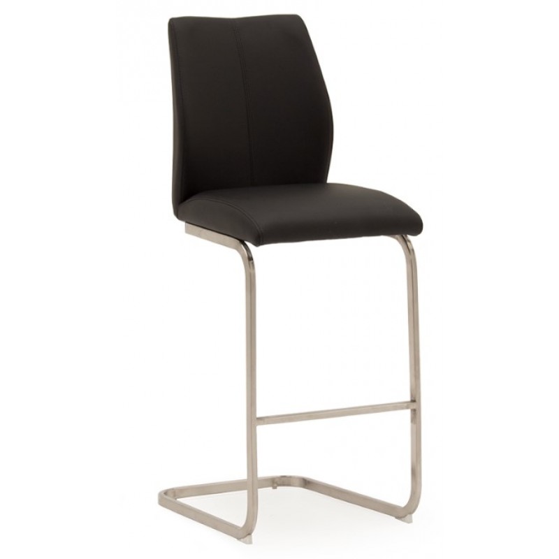 VL Irma Bar Chair - Brushed Steel Black 