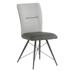 WOF Amalfi Light Grey Fabric/PU Dining Chair