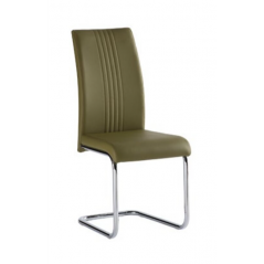 WOF Monaco PU Olive Green Cantilever Dining Chair