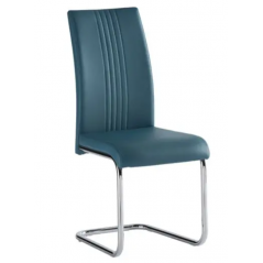 WOF Monaco PU Teal Cantilever Dining Chair