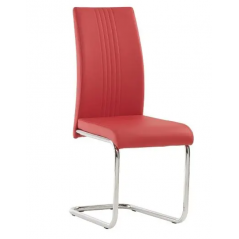 WOF Monaco PU Pillar Red Cantilever Dining Chair