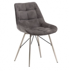 WOF Nova Textured Grey Fabric Dining Chair