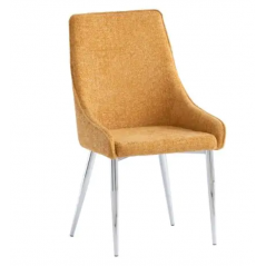 WOF Rhone Mustard Textured Fabric Dining Chair