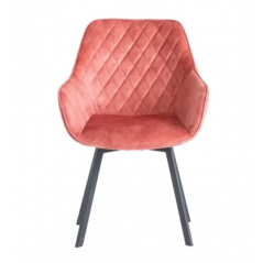 WOF Viola Pink Velvet 360 Swivel Dining Chair