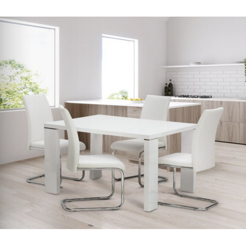 WOF Soho Super White Gloss 1.2M Dining Table