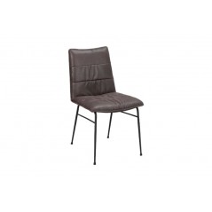 RO Bayland chair dark brown fabric/black metal legs