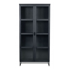 RO Everett glass cabinet black oak/black