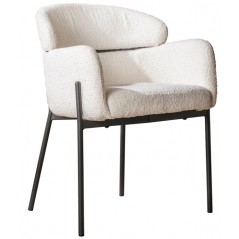 ZI Armchair PEPPO boucle curved 52B white