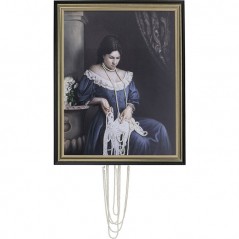 Oil Painting Frame Lady Pearls 80x100cm