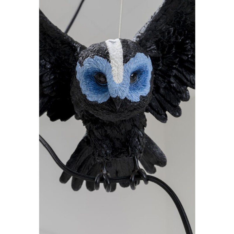 Pendant Lamp Animal Blue Mask Owl Black 57cm