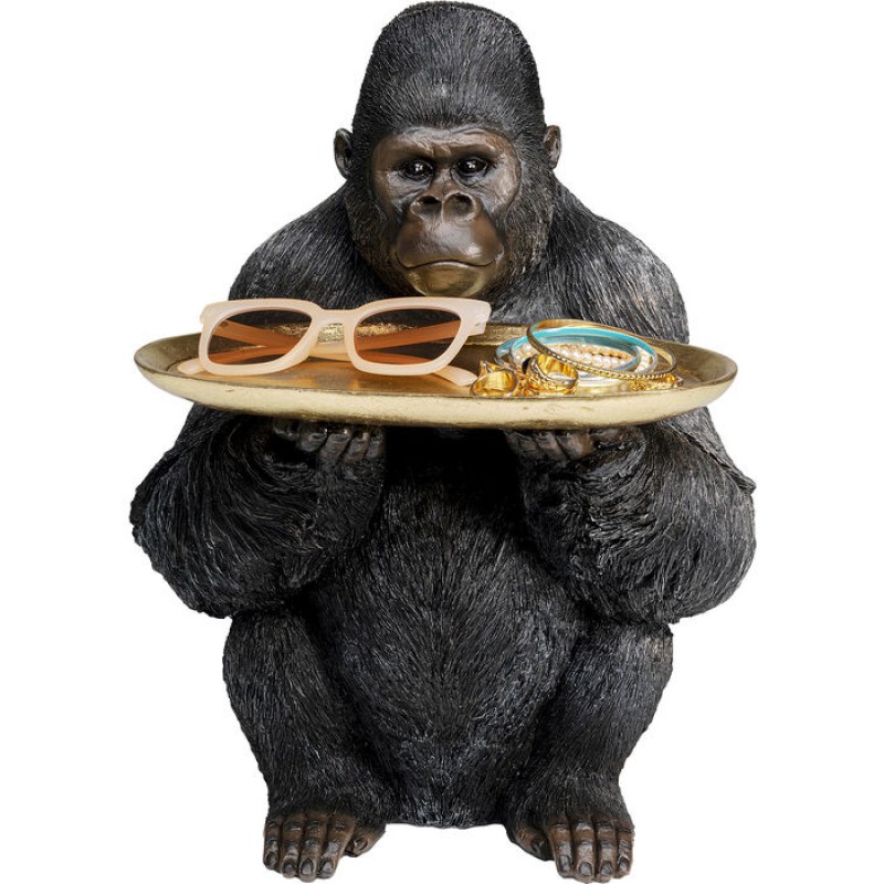 Deco Figurine Butler Gorilla Holding Tray 44cm