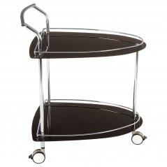 PHW Black Tempered Glass Serving Trolley