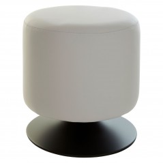PHW White Leather Effect Cylinder Stool