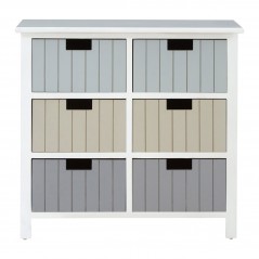 PHW New England White 6 Drawers Chest