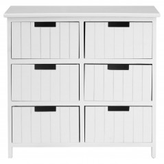 PHW New England White Mdf 6 Drawers Chest