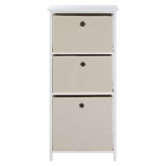 PHW Lindo 3 Natural Fabric Drawers Cabinet