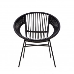 PHW Lagom Rattan / Iron Black Chair