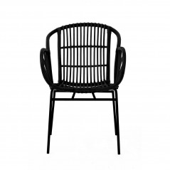 PHW Lagom Black Rattan Chair With Raised Sides