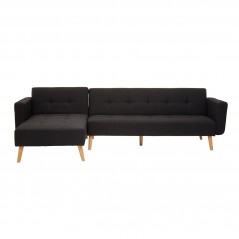 PHW Hansa Large Black Velvet Sofa