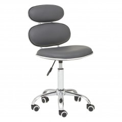 PHW Grey Pu Home Office Chair With Chrome Base