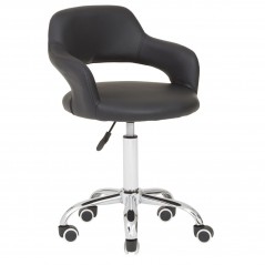PHW Black Pu Home Office Chair With Curved Back