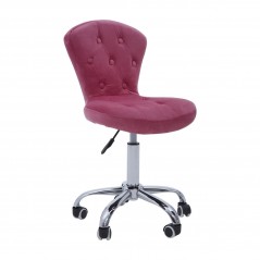 PHW Pink Velvet Home Office Chair With Swivel Base