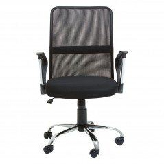 PHW Black Home Office Chair With Chrome Arms