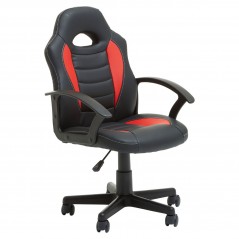 PHW Black And Red Pu Home Office Chair