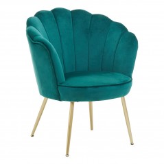 PHW Ovala Emerald Green Velvet Scalloped Chair