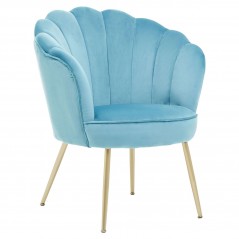 PHW Ovala Aqua Velvet Scalloped Chair