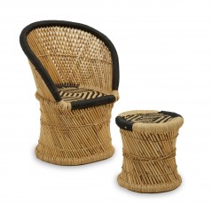 PHW Rowan Natural And Black Chair And Stool