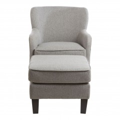 PHW Decadence Grey Fabric Chair & Footstool