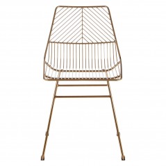PHW District Small Gold Finish Metal Wire Chair