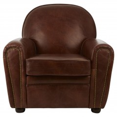 PHW Victor Coffee Leather Classic Armchair