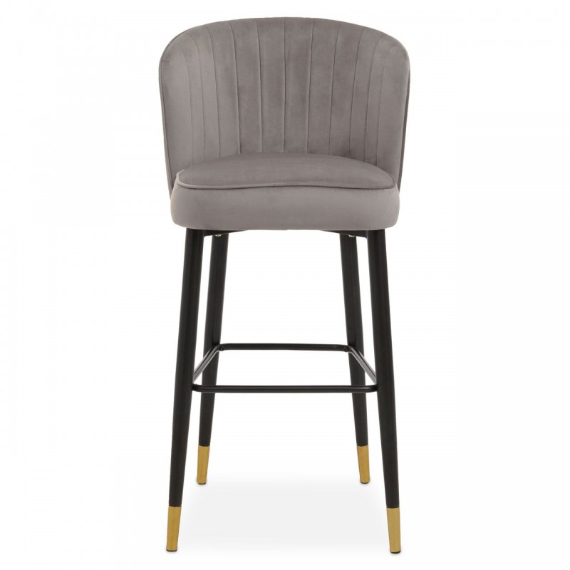 PHW Vieste Grey Velvet Bar Chair