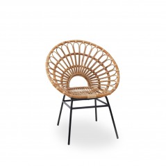 PHW Java Natural Rattan Flared Back Chair