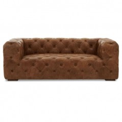 PHW Hoxton Three Seat Tufted Leather Sofa