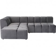 Corner Sofa Belami Velvet Grey Left