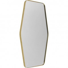 Wall Mirror Shape Hexagon Brass 64x95cm