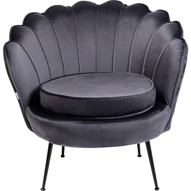 Armchair Water Lily Black Grey