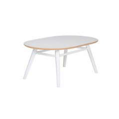 VL Lotti Coffee Table - Oval 1000 White Top White Leg