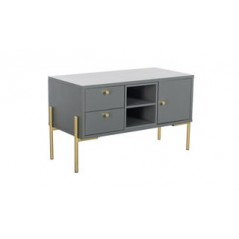 VL Madrid TV Unit 800mm - with Doors - Grey and Gold