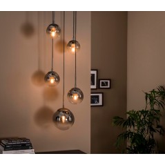 ZI Hanging lamp 5L bubble shaded stepped