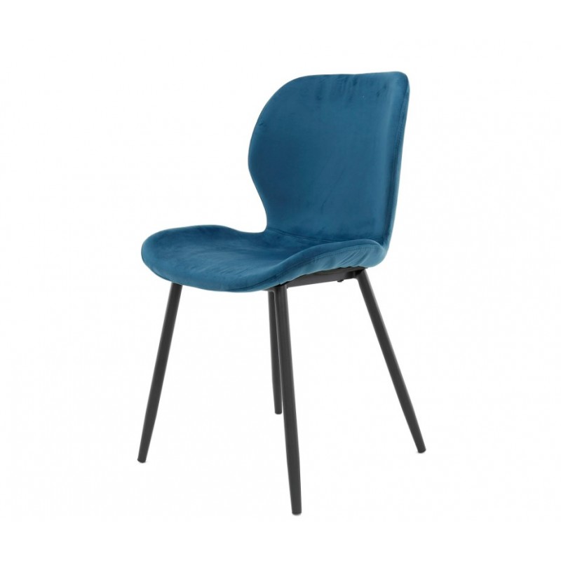 ZI Aria Chair velvet blue round tube VPE4