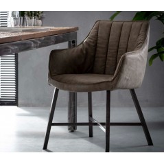 ZI Dining Taupe chair striped steel legs VPE 2