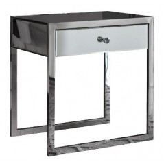 GA Cutler 1 Drawer Mirrored Side Table