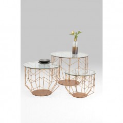 Coffee Table Wire Grid Copper (3/Set)