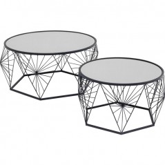 Coffee Table Cobweb Black (2/Set)