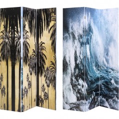 Room Divider Triptychon Wave vs Palms 120x180cm