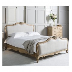 GA Chic 6' Linen Upholstered Bed Weathered